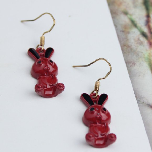 🌺925 Sterling silver hook Red cartoon earring - Picture 12 of 13
